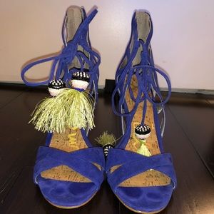 Sam Edelman Tassel Sandals- Blue